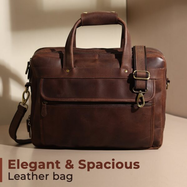 Berlin Buffalo Leather Laptop Briefcase
