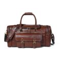 Traveler Leather Weekender Duffle Bag