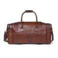 Traveler Leather Weekender Duffle Bag