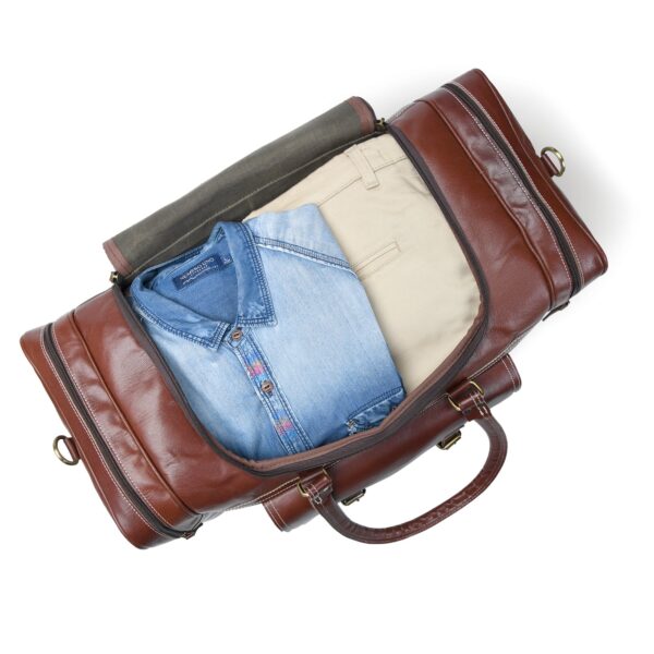 Traveler Leather Weekender Duffle Bag