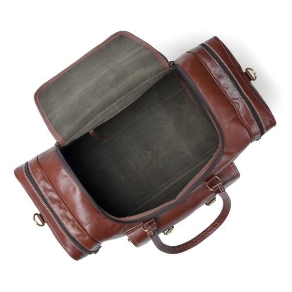 Traveler Leather Weekender Duffle Bag