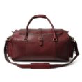 Roberto Roasted Cherry Leather Overnight Duffel Bag