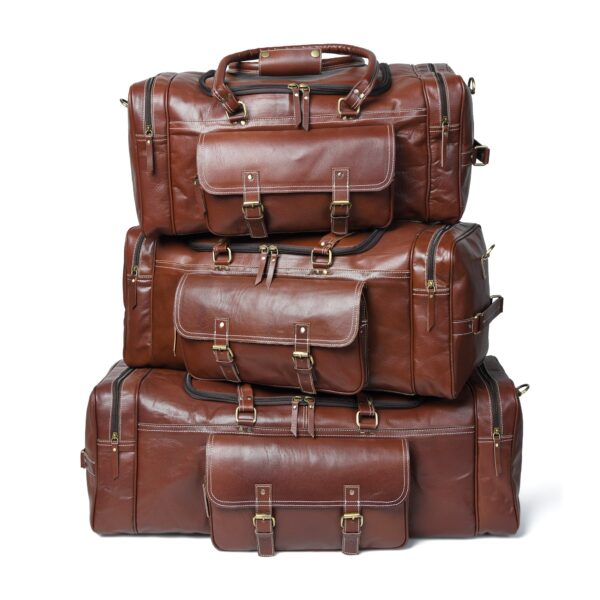 Traveler Leather Weekender Duffle Bag