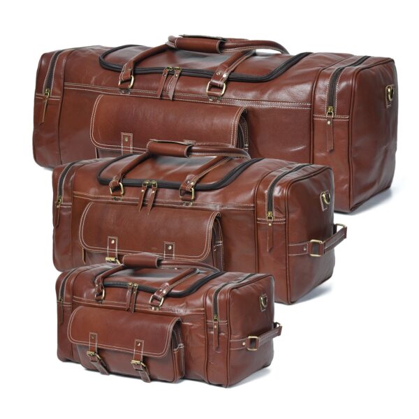 Traveler Leather Weekender Duffle Bag