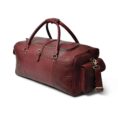 Roberto Roasted Cherry Leather Overnight Duffel Bag