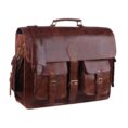 Men's Distressed Leather Messenger Bag