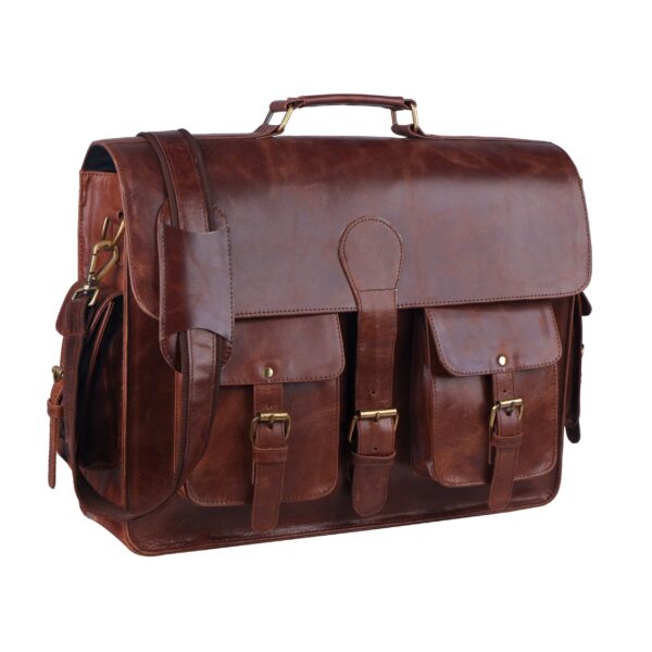 Men's Distressed Leather Messenger Bag