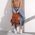 Vintage Leather Backpack Rucksack