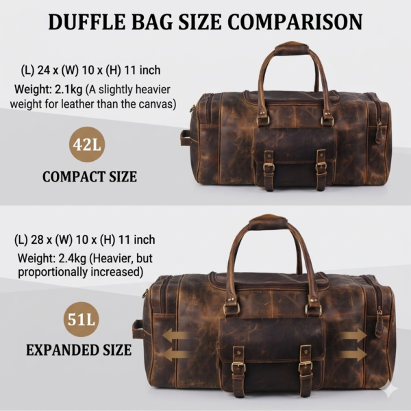Chester Full-Grain Buffalo Leather Weekender Duffle Bag