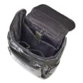 Crocodile Texture Leather Laptop Backpack - Dark Green