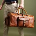 Berlin Leather Weekender Duffle Bag
