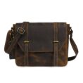 Compact Horizontal Leather Messenger Bag - 11 Inch