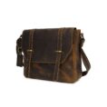 Compact Horizontal Leather Messenger Bag - 11 Inch