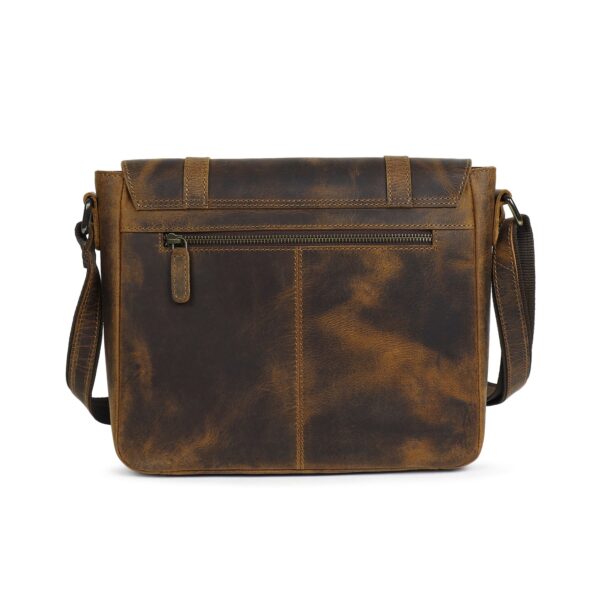 Compact Horizontal Leather Messenger Bag - 11 Inch