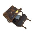 Compact Horizontal Leather Messenger Bag - 11 Inch