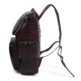 Regal Crocodile Texture Leather Laptop Backpack - Red