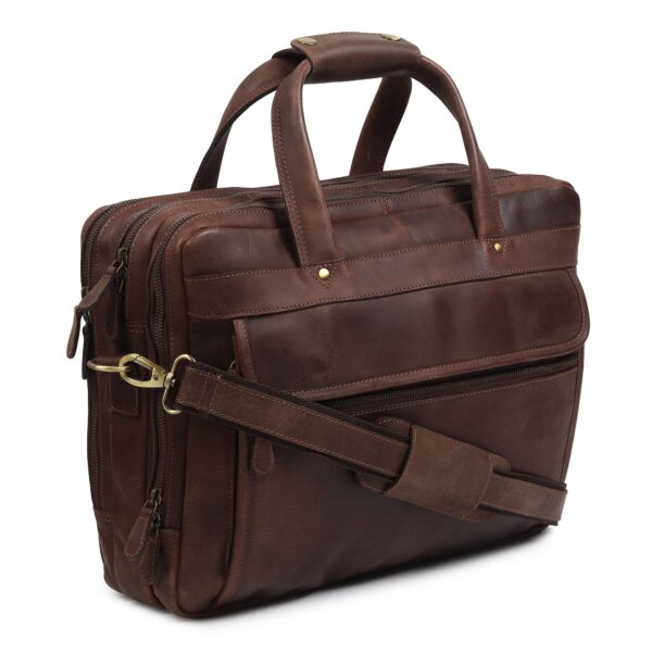 Berlin Buffalo Leather Laptop Briefcase