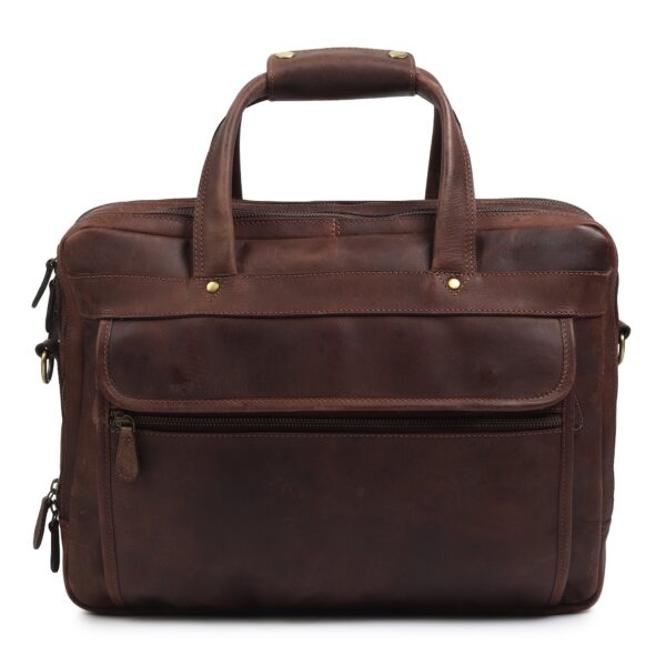Berlin Buffalo Leather Laptop Briefcase