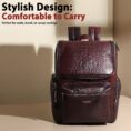 Regal Crocodile Texture Leather Laptop Backpack - Red