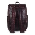 Regal Crocodile Texture Leather Laptop Backpack - Red