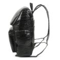 Crocodile Texture Leather Laptop Backpack - Dark Green