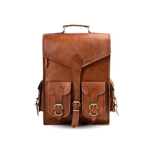 Vintage Leather Backpack Rucksack