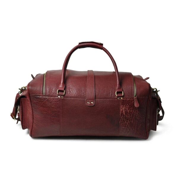 Roberto Roasted Cherry Leather Overnight Duffel Bag