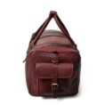 Roberto Roasted Cherry Leather Overnight Duffel Bag